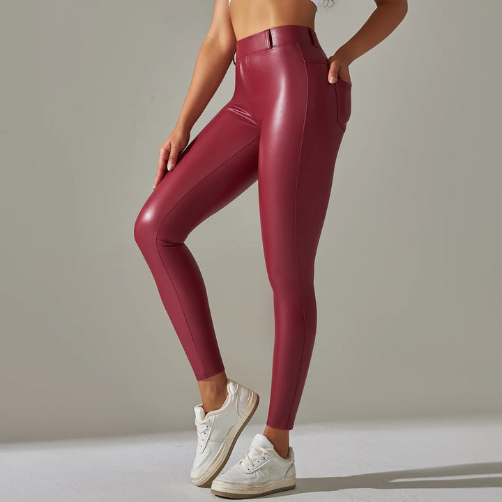 Błyszczące legginsy