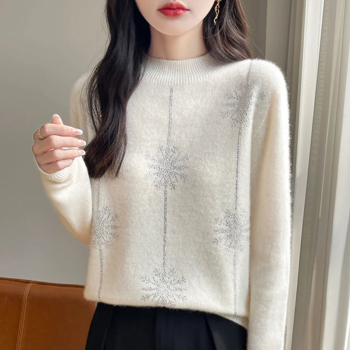Sweter z wzorem w płatki śniegu