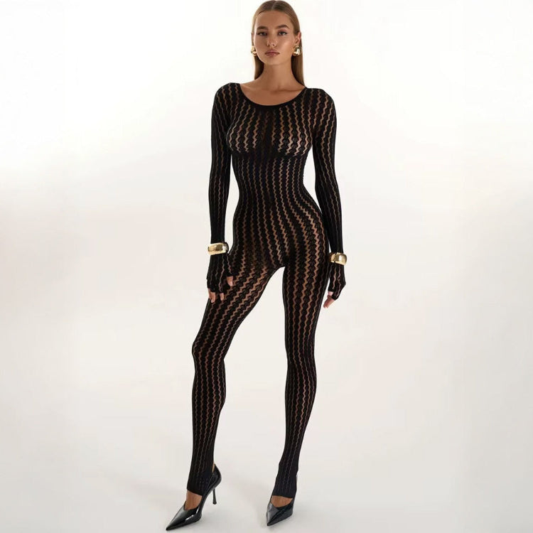 Koronkowy kombinezon na całe ciało