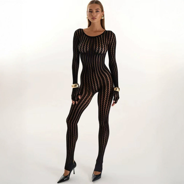 Koronkowy kombinezon na całe ciało