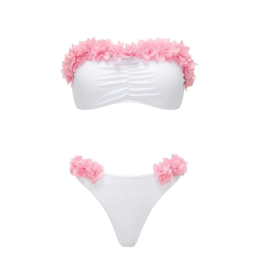 Strój bikini z kwiatami 3D