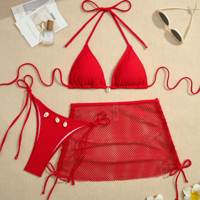 Komplet bikini ze spódniczką