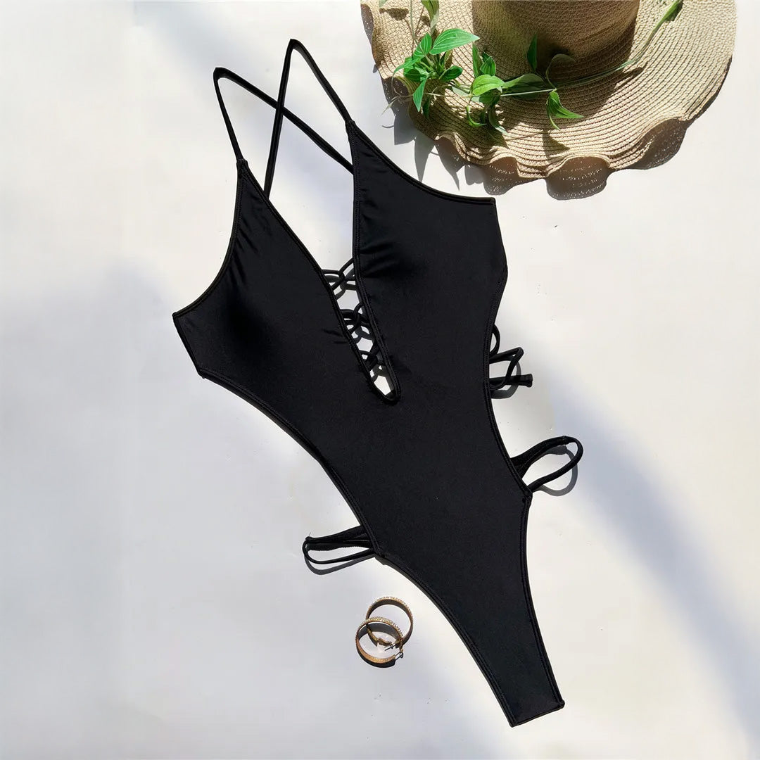 Monokini z wiązaniem