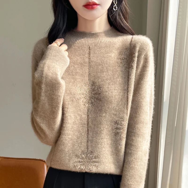 Sweter z wzorem w płatki śniegu