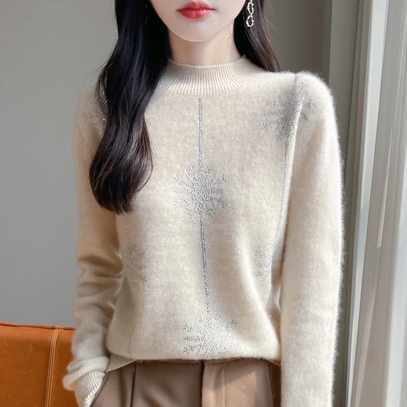 Sweter z wzorem w płatki śniegu