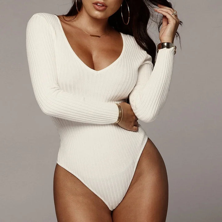 Prążkowane body damskie
