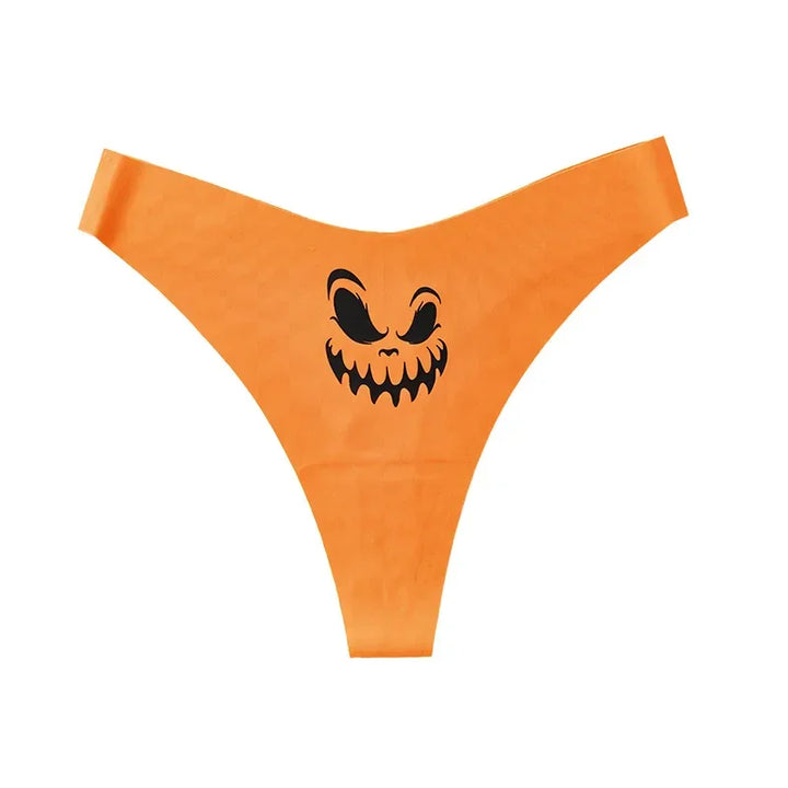 Czarne stringi z nadrukiem halloweenowym Stringi - Provoness