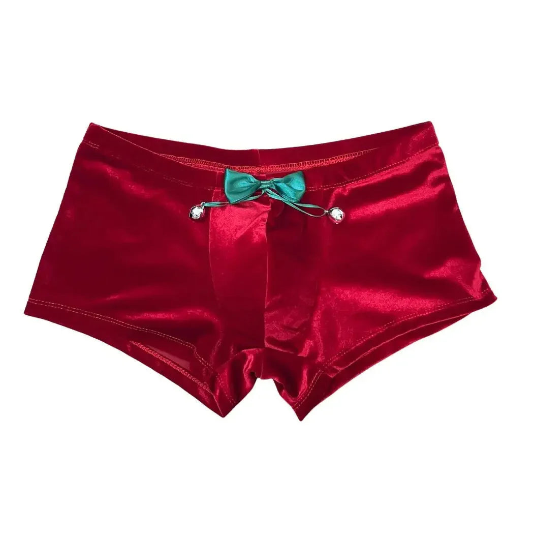 Świąteczne bokserki z kokardką i dzwoneczkami Bokserki - Provoness