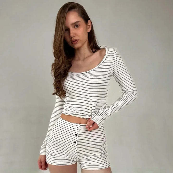 Komplet piżamowy w paski - Provoness