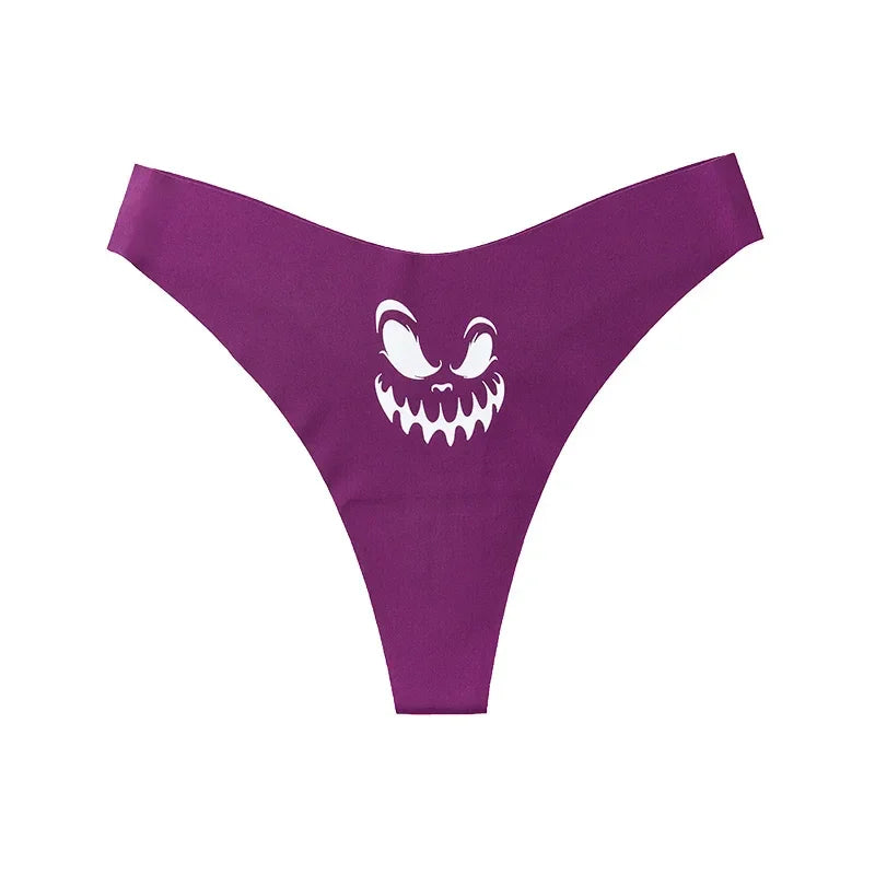 Czarne stringi z nadrukiem halloweenowym Stringi - Provoness