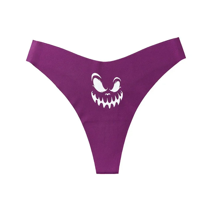 Czarne stringi z nadrukiem halloweenowym Stringi - Provoness