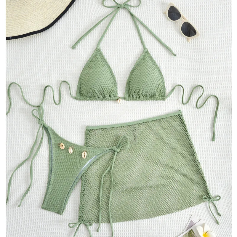 Komplet bikini ze spódniczką