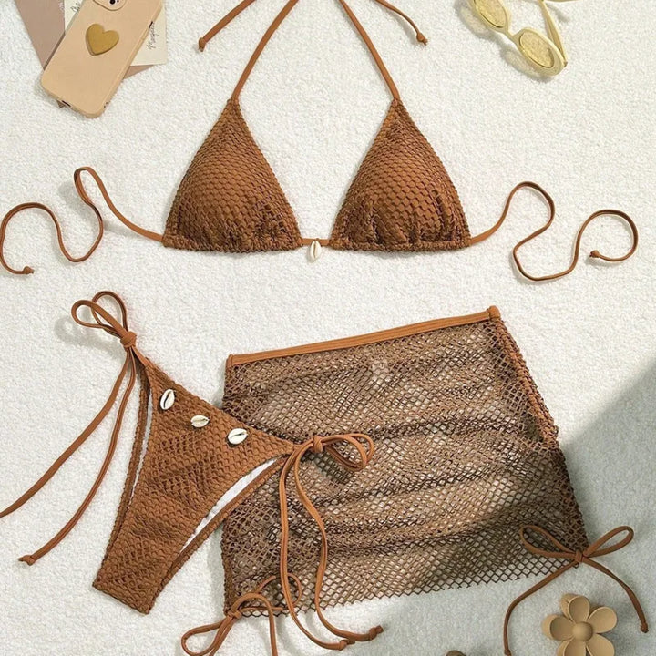 Komplet bikini ze spódniczką