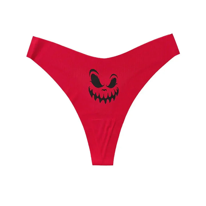 Czarne stringi z nadrukiem halloweenowym Stringi - Provoness