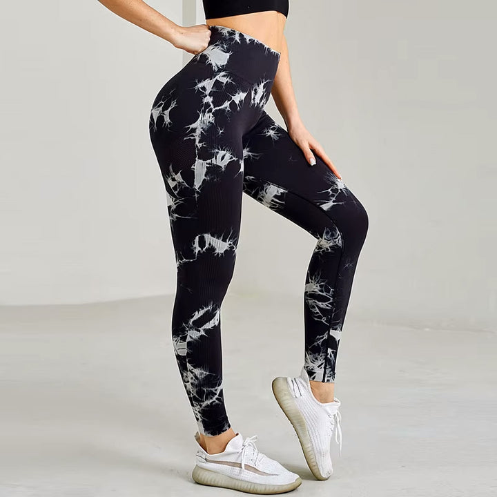 Legginsy sportowe marmurkowe