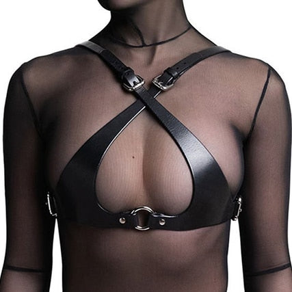 Skórzany komplet bielizny harness